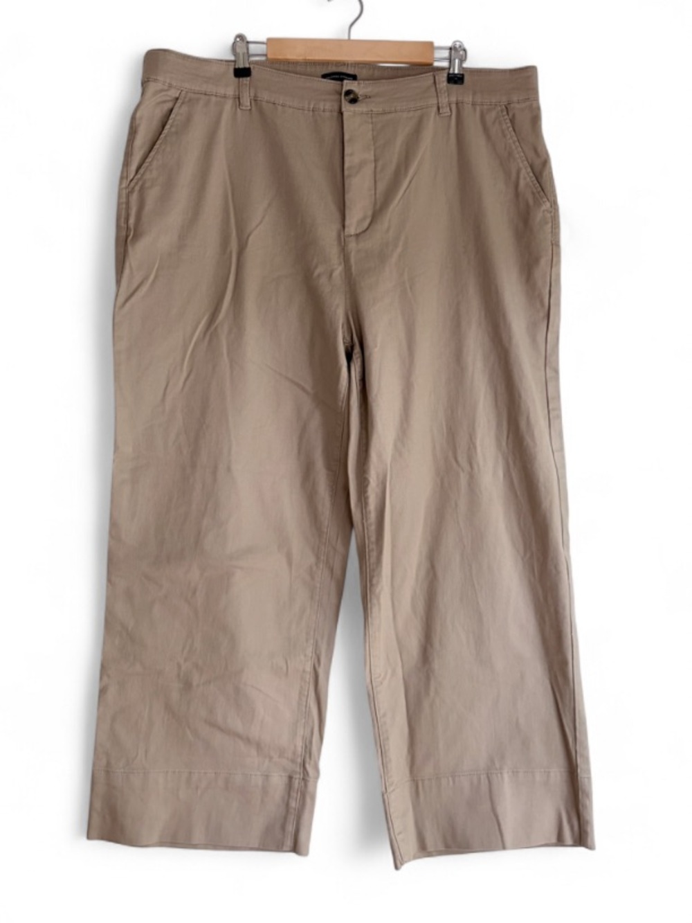 Universal Standard Beige Cotton Wide Leg Pants Size L